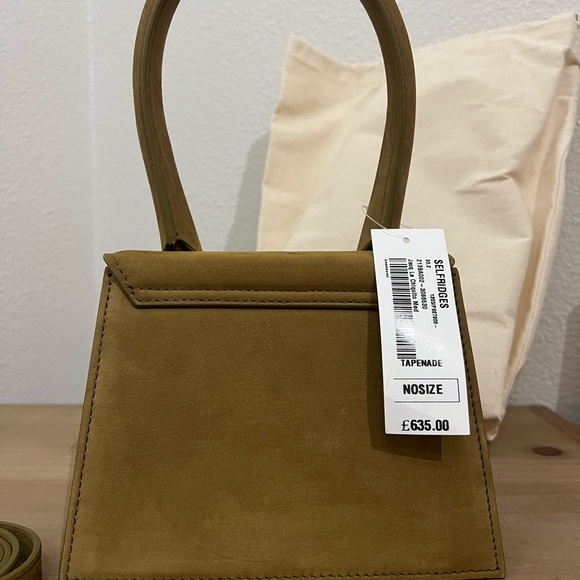 Jacquemus leather top-handle bag Le Chiquito Medium Tapenade NWT - Picture 4 of 11